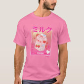 ウォメンズストロベリーミルクカートンかわいいピンクエステティ Tシャツ (正面)