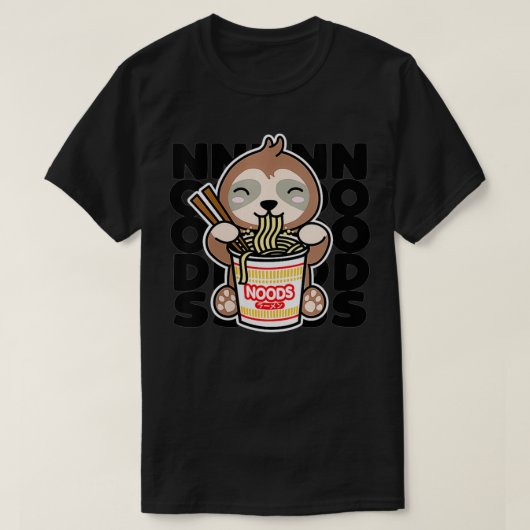 ウォメンズスロ食べースのインスタントヌードルキュートかわいいラ Tシャツ (デザイン正面)
