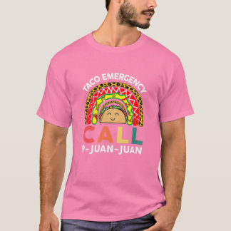 ウォメンズタコ緊急電話9 Juan Juan おもしろい Cinco Tシャツ