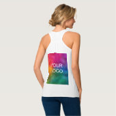 ウォメンズタンクトップビジネス会社ロゴ両面 タンクトップ (裏面フル)