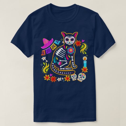 ウォメンズチワフアスケルトン死んだディアのメキシコの日 Tシャツ (デザイン正面)
