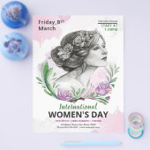 ウォメンズデイパーティの招待状 チラシ (シングル)