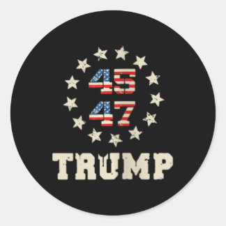 ウォメンズトランプ2024旗（バック）アメリカを連れ戻す ラウンドシール
