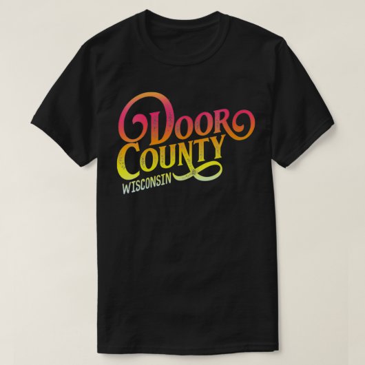 ウォメンズドアカウンティウィスコンシン観光客デザイン大人 Tシャツ (デザイン正面)