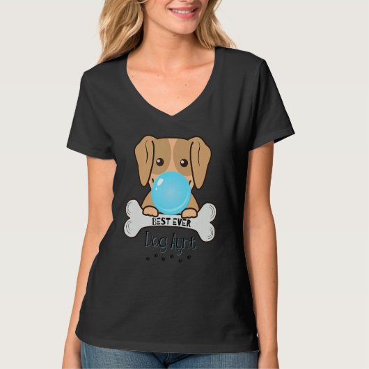 ウォメンズドッグおもしろい最高の叔母 Tシャツ (正面)