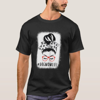 ウォメンズドッグママライフマザーズデイ乱雑パンプリント Tシャツ