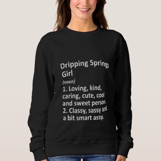 ウォメンズドリッピング春ガールTXテキサス州シおもしろいティH スウェットシャツ (正面)