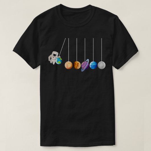 ウォメンズニュートンズクレイドルのバランス玉惑星アストロン Tシャツ (デザイン正面)