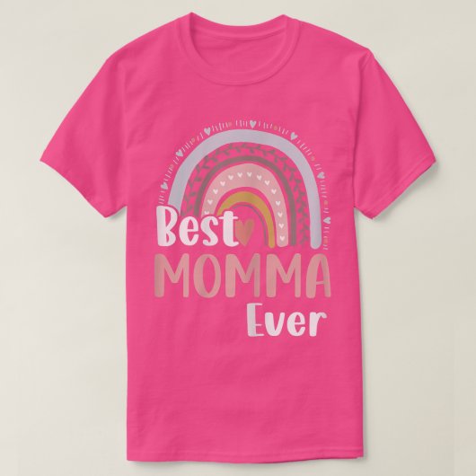ウォメンズハートボーホレインボー最高のママエバーマザーズ Tシャツ (デザイン正面)