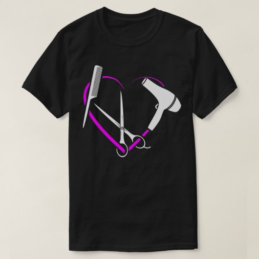 ウォメンズハートラブヘアドレスザーギフトサロンヘアスタイル Tシャツ (デザイン正面)
