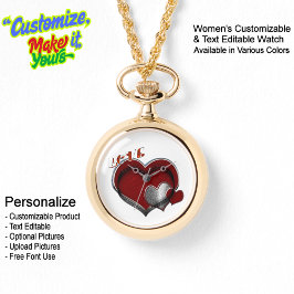 ウォメンズハート魔法金ゴールドネックレスウォッチ 腕時計