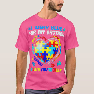 ウォメンズハートI衣服ブルーfor My Brother Autism Awa Tシャツ