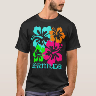 ウォメンズバミューダアイランドビーチトロピカルハイビスカストラフ Tシャツ