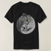 ウォメンズフクロウ陰陽タイチーVNeck Tシャツ (デザイン正面)