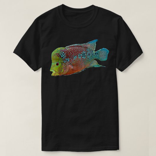 ウォメンズフラワーホルンシクリッド淡水水族館魚 Tシャツ (デザイン正面)