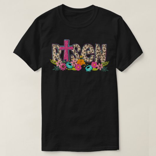 ウォメンズフローラヒョウ復活イースタークリスチャンイースト Tシャツ (デザイン正面)