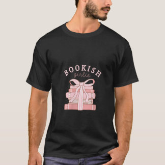 ウォメンズブックシッ女の子らしクコケットボウブックラバーピンク Tシャツ