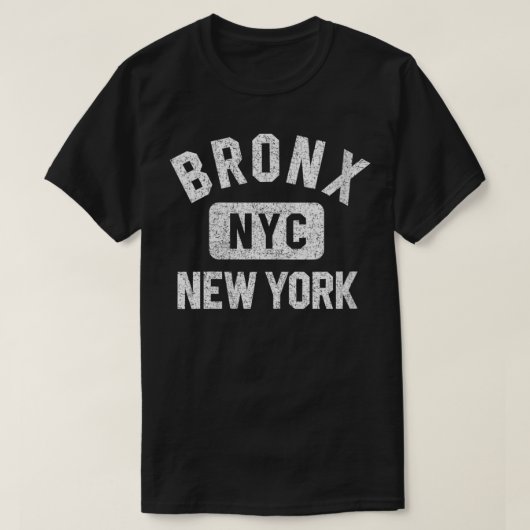 ウォメンズブロンNYCジムスタイル動揺してホワイトプリントV Tシャツ (デザイン正面)
