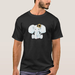 ウォメンズベビー象フローラフラワーガーリーキュートアニメーション Tシャツ