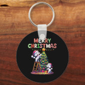 ウォメンズペット動物愛好家クリスマスプードルドッグデコレティ キーホルダー (正面)
