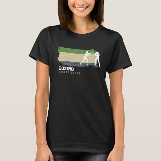 ウォメンズボクシングシエラレオネコンバットスポーツファイターB Tシャツ (正面)