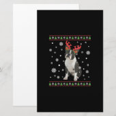 ウォメンズボストンテリアクリスマスズ醜いクリスマスセーター 便箋 (正面/裏面)