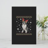 ウォメンズボストンテリアクリスマスズ醜いクリスマスセーター 便箋 (スタンド正面)