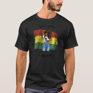 ウォメンズボリビア蠍座クイーンアフロヘアアフリカンボール Tシャツ