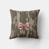 ウォメンズボートムランド迷彩柄キュートピンクリボンボウ クッション (裏面)