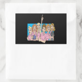 ウォメンズボーリングチーム 長方形シール (バッグ)