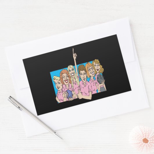 ウォメンズボーリングチーム 長方形シール (封筒)