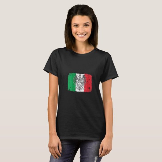 ウォメンズポイタリアンリッシュイタリア国旗ポリスキポルスカIt Tシャツ (正面フル)