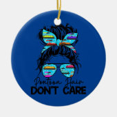 ウォメンズポンツーンヘア気にメッシーバンポンツーンしない セラミックオーナメント (正面)