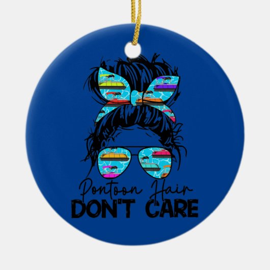 ウォメンズポンツーンヘア気にメッシーバンポンツーンしない セラミックオーナメント (正面)