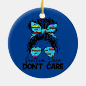 ウォメンズポンツーンヘア気にメッシーバンポンツーンしない セラミックオーナメント (裏面)