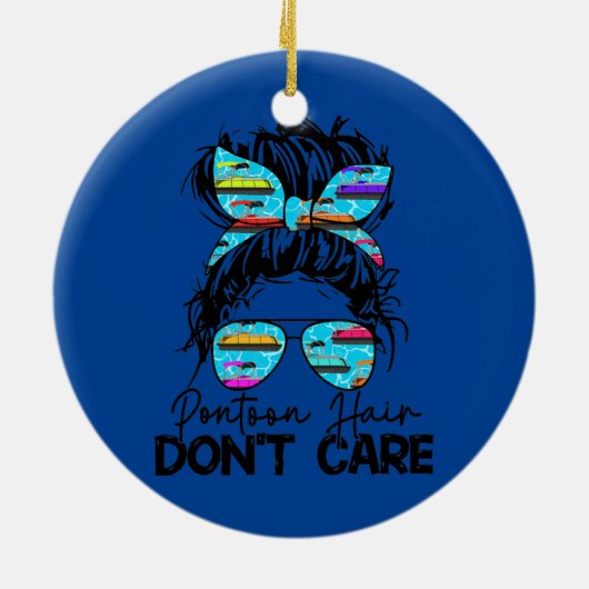 ウォメンズポンツーンヘア気にメッシーバンポンツーンしない セラミックオーナメント (裏面)