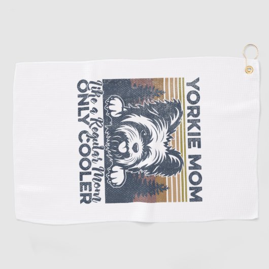 ウォメンズヨークシャーテリアママ_ヨークシャーマママドッグマザーの日 ゴルフタオル (横)