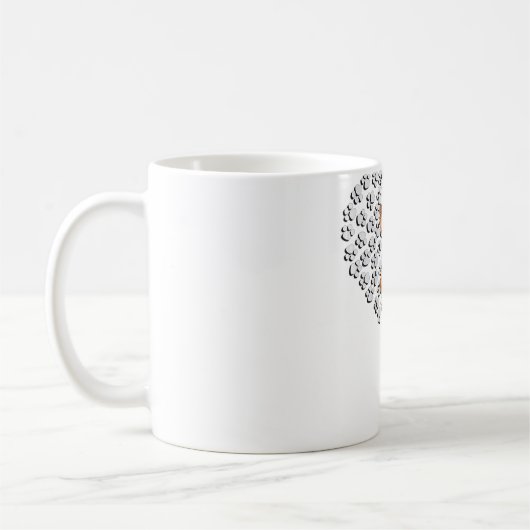 ウォメンズヨークシャーテリアラバードッグポーデザイン聞く コーヒーマグカップ (左)