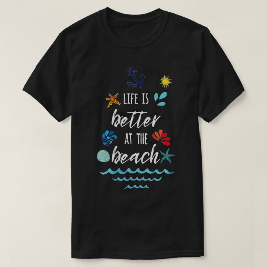 ウォメンズライフはビーチ引用文サマーヴァで良い Tシャツ (デザイン正面)