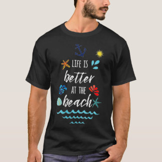 ウォメンズライフはビーチ引用文サマーヴァで良い Tシャツ
