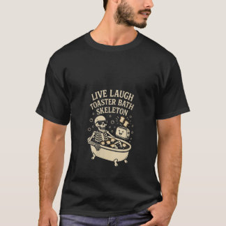ウォメンズライブ笑いトースターバススケルトン皮肉 Tシャツ