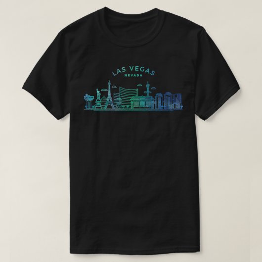 ウォメンズラスベガススカイラインシティスケープシティメトロポール Tシャツ (デザイン正面)