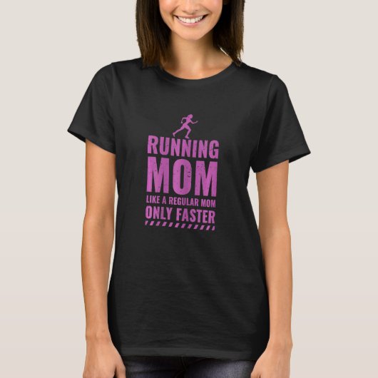 ウォメンズランナーランニングフィットネスの母 Tシャツ (正面)