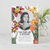 ウォメンズリタイアメント招待状オールドフォトボタニカル 招待状 (スタンド正面)