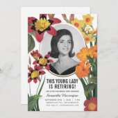 ウォメンズリタイアメント招待状オールドフォトボタニカル 招待状 (正面/裏面)