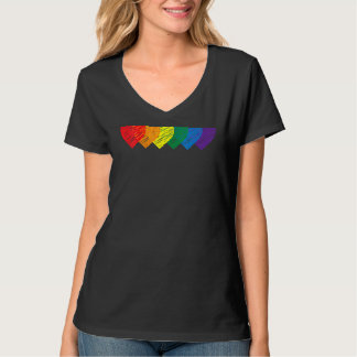 ウォメンズレッグスレインボーハートLGBTQIAゲイ Tシャツ