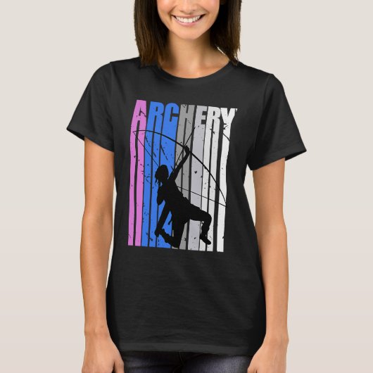 ウォメンズレトロアーチェリー誕生日10代の10代の若者ヤング Tシャツ (正面)