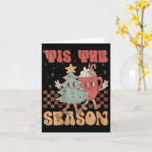 ウォメンズレトロクリスマスTis The Season Christmas Tr カード (黄色い花)