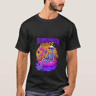 ウォメンズレトロスケルトンサマーウィーンヴィーブビーチフラミ Tシャツ