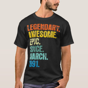 ウォメンズレトロ伝説1991年3月から30年 Tシャツ